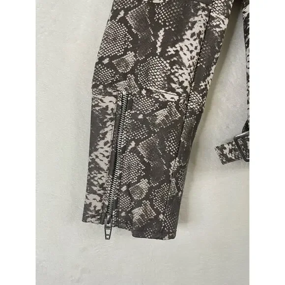 Colleen lopez Moto Jacket womens size medium Faux Leather Coat 0717 - Picture 7 of 9